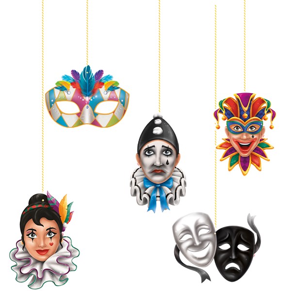 Decoração de pendurar personagens carnavalescos carnaval 5un regina