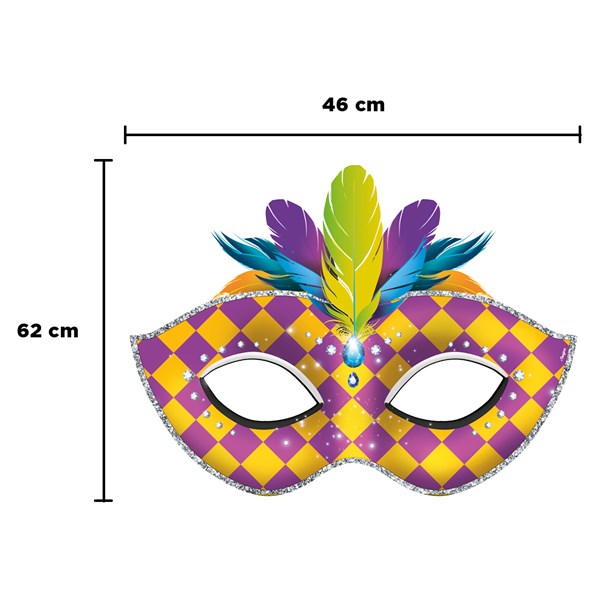 Decoração de porta/parede mascara brilhante carnaval un regina