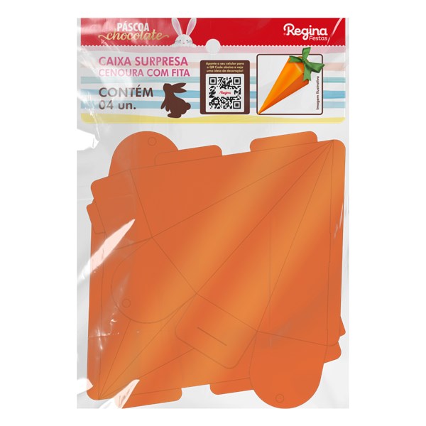 Caixa surpresa cenoura metalizada pascoa elegance 4un regina