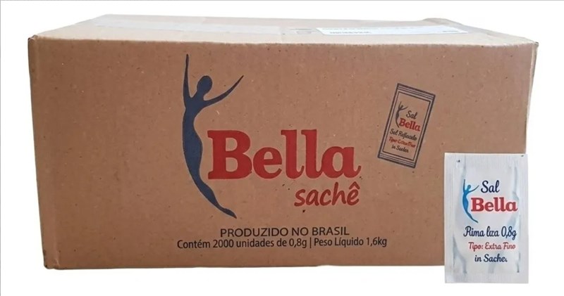 Sal Sache 0,8g Caixa 2.000 Un Bella