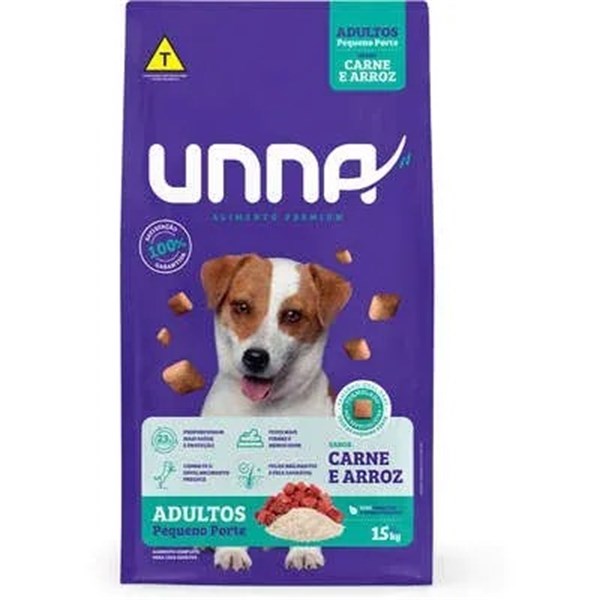 Unna Cães Raças Pequenas Sabor Carne e Arroz 20KG