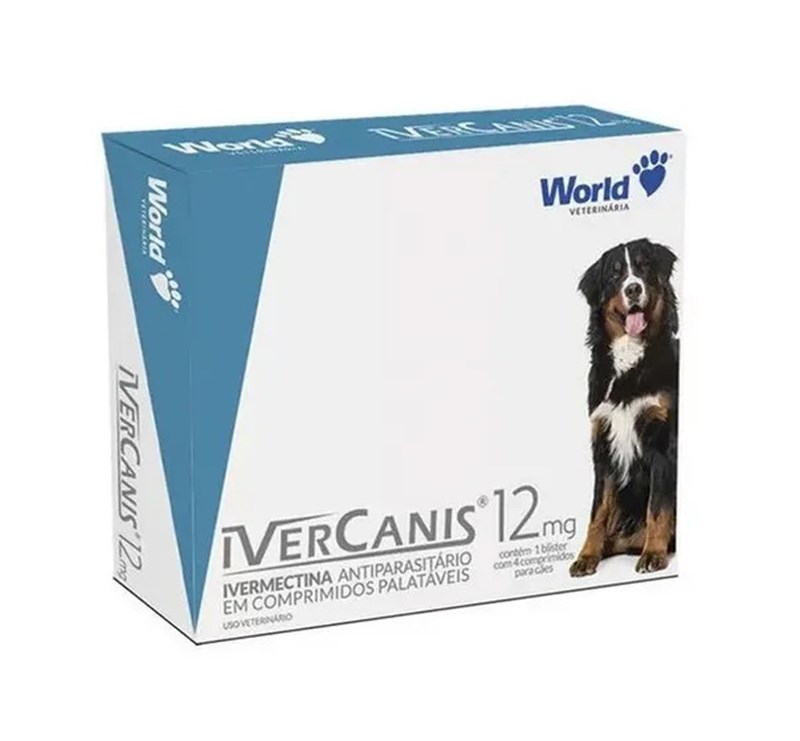 Ivercanis Antiparasitário 12mg 4 Comprimidos