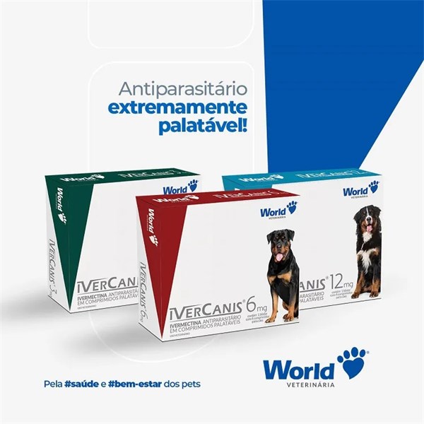Ivercanis Antiparasitário 3mg 4 Comprimidos