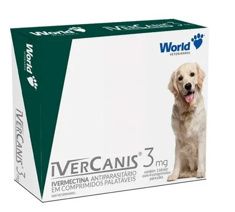 Ivercanis Antiparasitário 3mg 4 Comprimidos