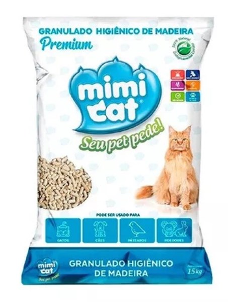 Granulado Higiênico Madeira para Gatos Mimi Cat 4kg