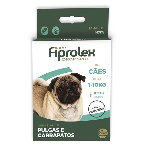 Antipulgas Fiprolex Cães Drop Spot até 10kg 0,67 ml