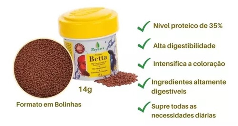 Ração para Peixe Betta Poytara 14g