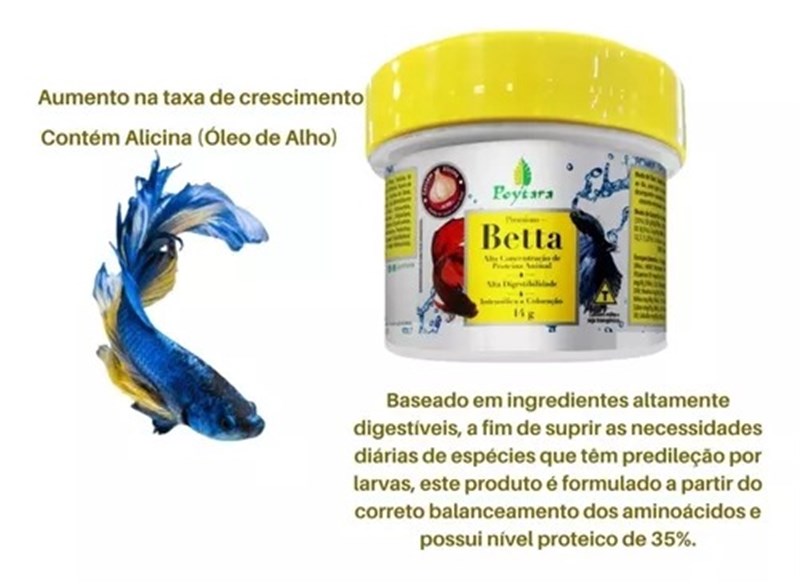 Ração para Peixe Betta Poytara 14g