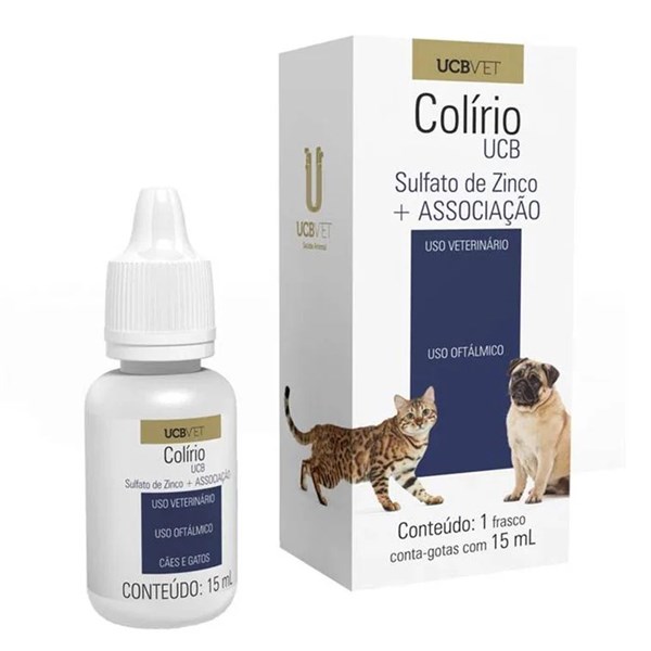 Colirio Ucb Vet 15ml Para Cães E Gatos