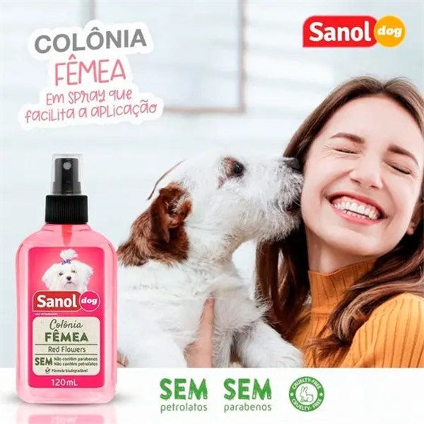 Colônia Perfume Fêmea Red Flowers Sanol Dog 120Ml