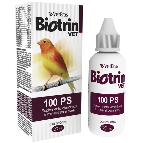 Biotrin Vet 100 PS para Pássaros 20ml