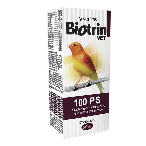 Biotrin Vet 100 PS para Pássaros 20ml