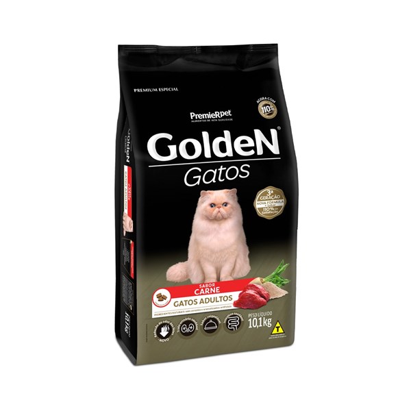 Ração Golden Gatos Sabor Carne 10,1kg