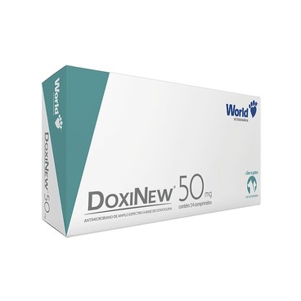 Doxinew Word 50mg Antibioótico para Cães e Gatos 14 Comprimidos