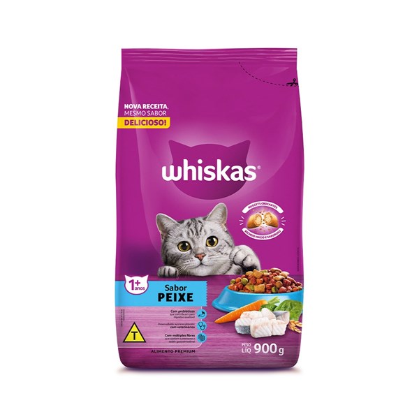 Ração Whiskas Gatos Adultos Peixe 900g