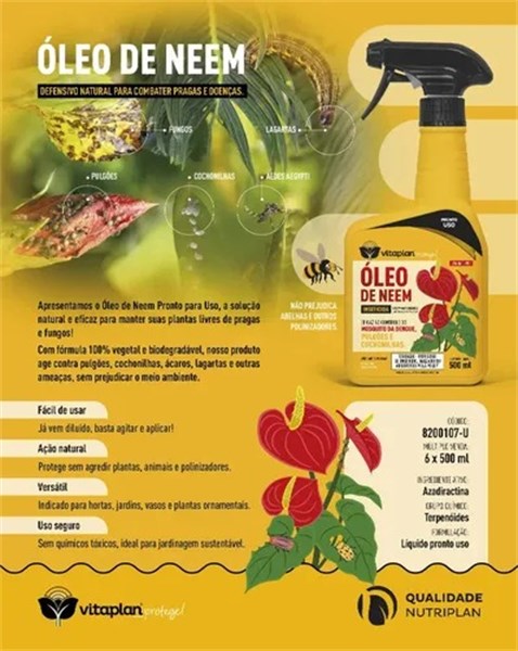 Oleo De Neem Pronto Uso Nutriplan Produto Natural 500 Ml