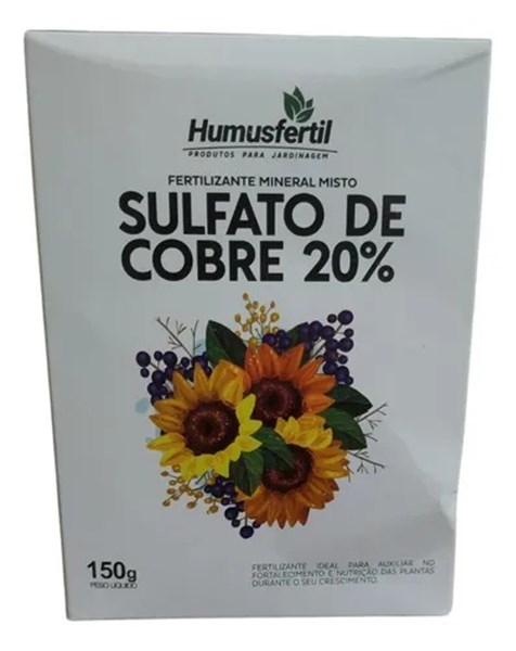 Fertilizante Sulfato De Cobre 20% 150g Humusfertil