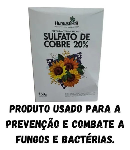 Fertilizante Sulfato De Cobre 20% 150g Humusfertil
