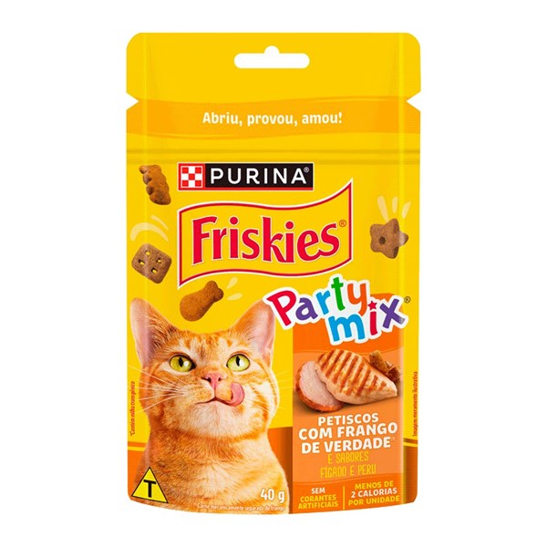 Friskies Party Mix Frango Sabor Figado e Peru 40g