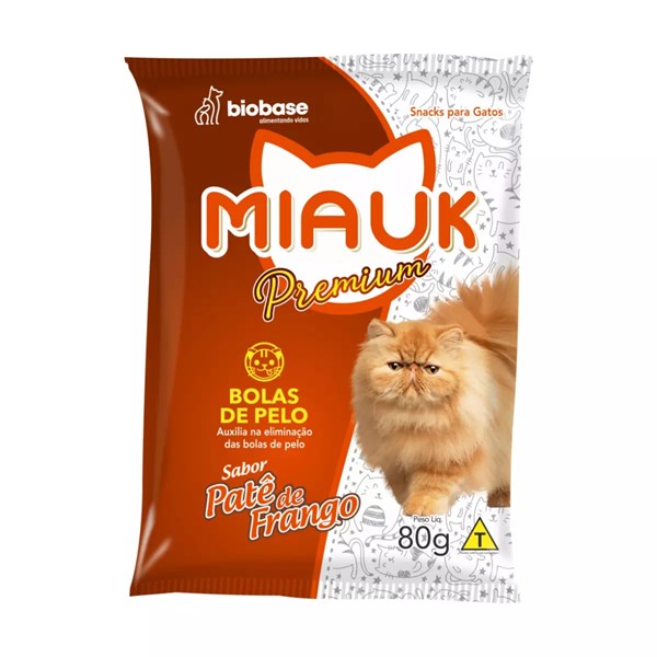 Petisco para Gatos Miauk Anti Bola de Pelo 80g