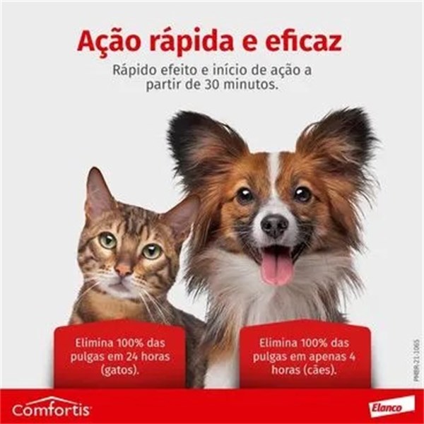 Comfortis Antipulgas 140mg Cães de 2,3 a 4,5Kg e Gatos de 1,4 a 2,8Kg 1 comprimido