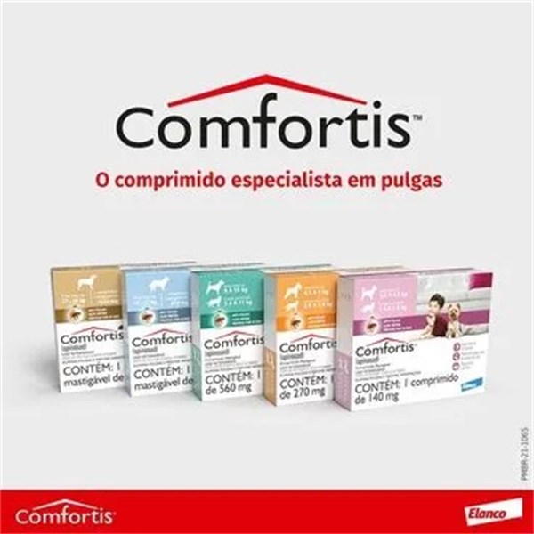 Comfortis Antipulgas  270mg  Cães de 4,5 a 9Kg e Gatos de 2,8 a 5,4Kg 1comprimido