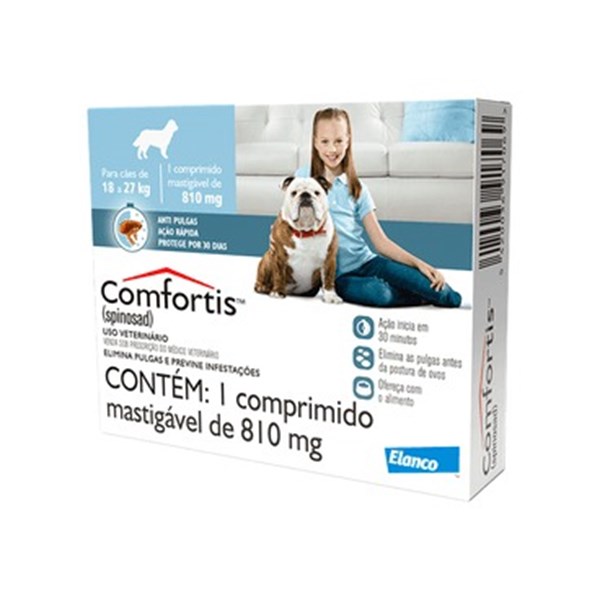 Comfortis Antipulgas 810mg Cães de 18 a 27kg 1 comprimido