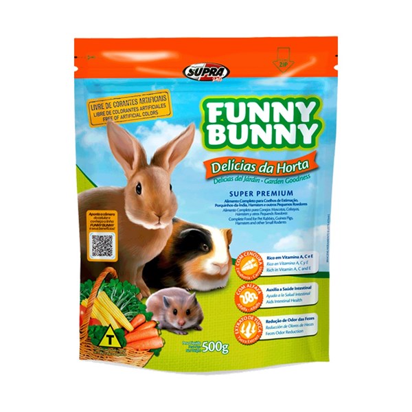 Ração Funny Bunny Delícias da Horta Supra 500g