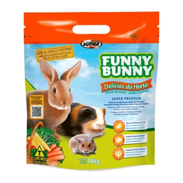 Ração Funny Bunny Delícias da Horta Supra 1,8kg