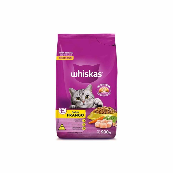 Ração Whiskas Gatos Adultos Frango 900g