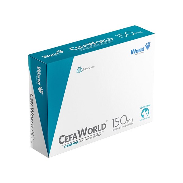 Antibiótico CefaWorld 150mg para Cães e Gatos 12 Comprimidos