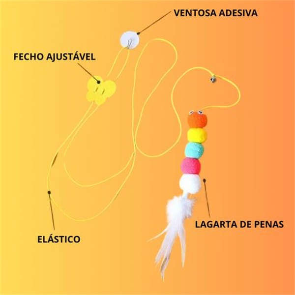 Brinquedo Centopeia com Elástico Divertido para Gatos