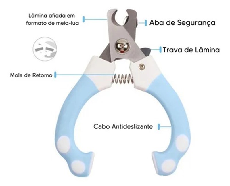 Alicate Cortador de Unhas para Cães e Gatos Pet Pequeno 12cm