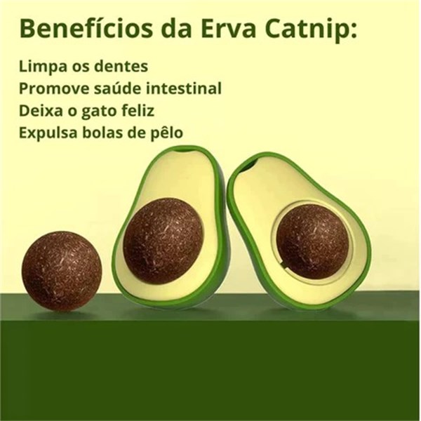 Brinquedo Abacate Para Gatos Com Catnip Erva Gato Natural