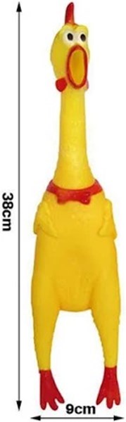 Frango Galinha Borracha Morder Brinquedo Pet Som Grande 37cm