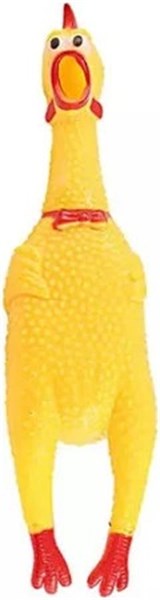 Frango Galinha Borracha Morder Brinquedo Pet Som Médio 28cm