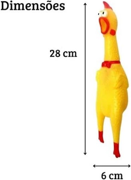 Frango Galinha Borracha Morder Brinquedo Pet Som Médio 28cm