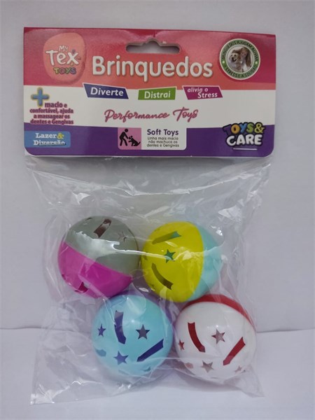 Brinquedo Gato Bolinhas Acrílico Estrela Kit 4 unidades