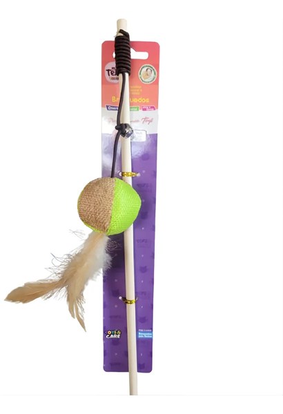 Varinha Brinquedo para Gato com Bola 40cm