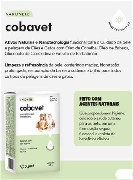 Cobavet Sabonete Duprat para Cães e Gatos 80g