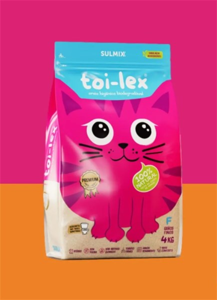 Areia Biodegradável Toi-Lex Grãos Finos para Gatos 4Kg
