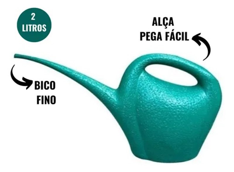 Regador Com Bico Fino 2 Litros Verde/azul Jardinagem