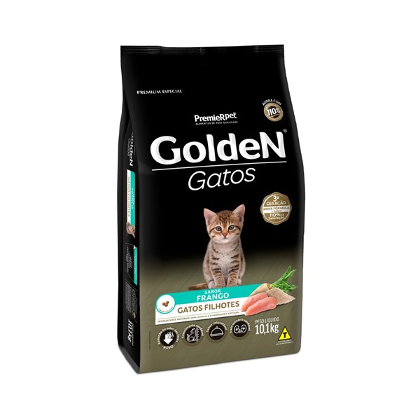 Ração Golden Gatos Filhotes Sabor Frango 10,1Kg