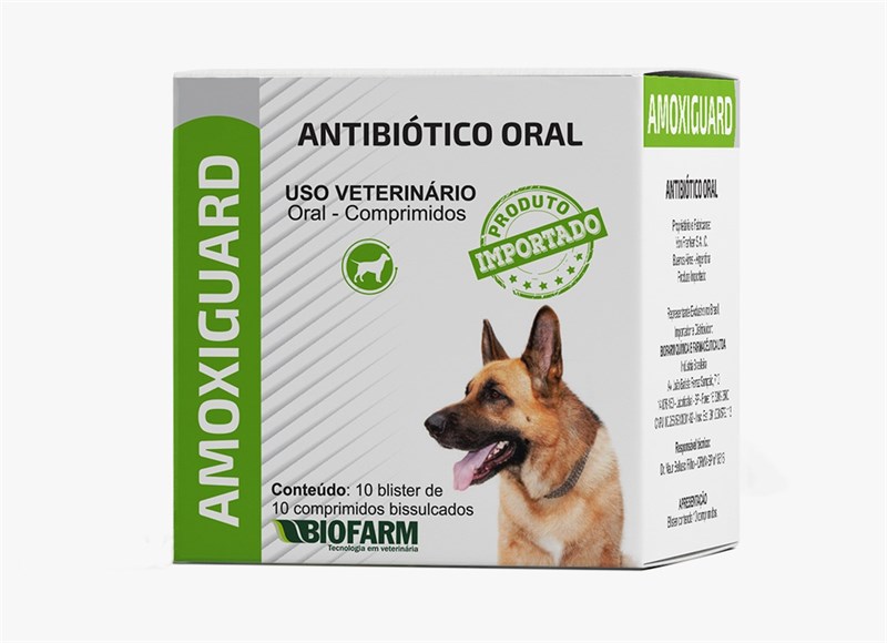 Amoxiguard Antibiótico para Cães em Blister 720mg com 10 Comprimidos