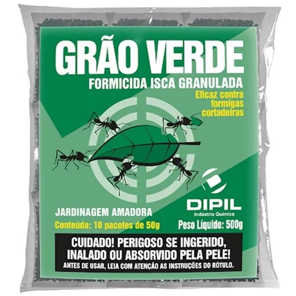 Grão Verde isca Granulada para Formigas Cortadeiras 500g com 10 Pacotes