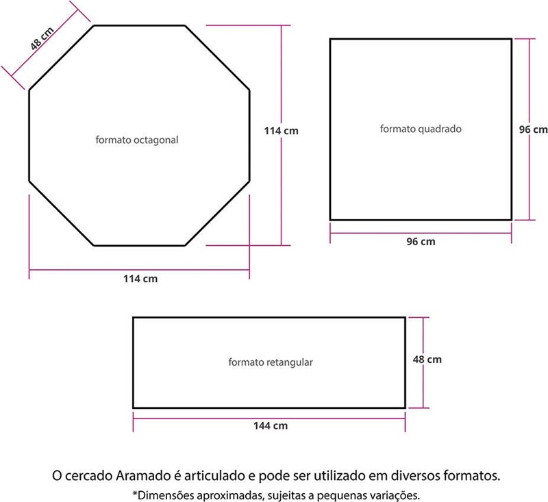 Cercado Aramado Epoxi Branco 40,5x48 8 Lados
