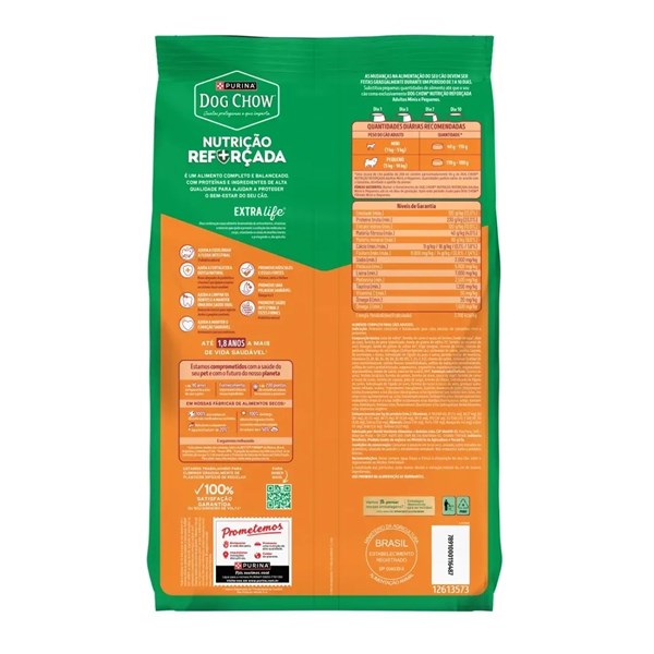 Ração Dog Chow Mines e Pequenos Carne, Frango e Arroz 15kg