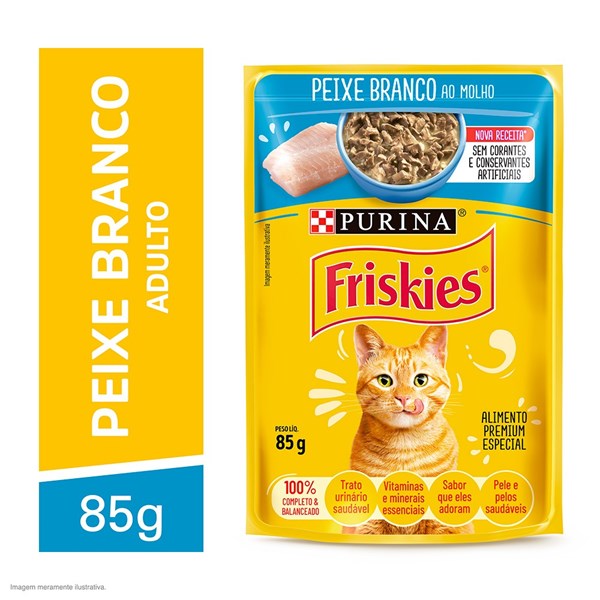 Sachê Friskies Peixe Branco ao Molho 85g