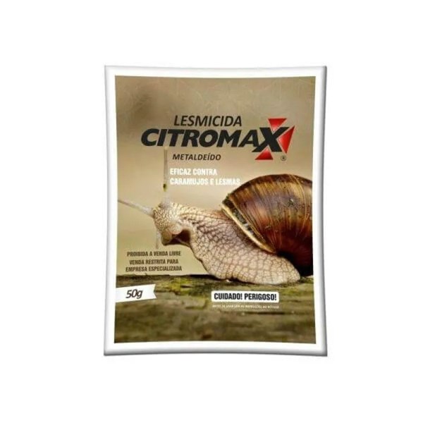 Lesmicida Citromax 50g Contra Caramujos e Lesmas