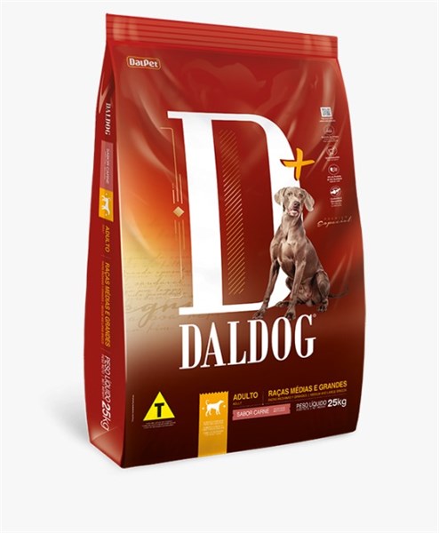 Ração Daldog Cães Raças Médias e Grandes Sabor Carne 25kg